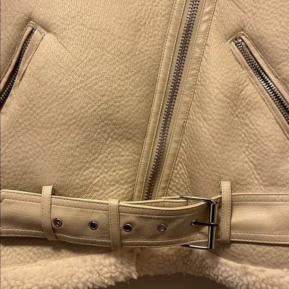 Zara Cream Teddy Jacket - Picture 3 of 9